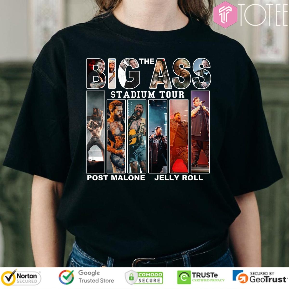 The Big Ass Stadium Concert Tour 2025 Post Malone And Jelly Roll T-shirt