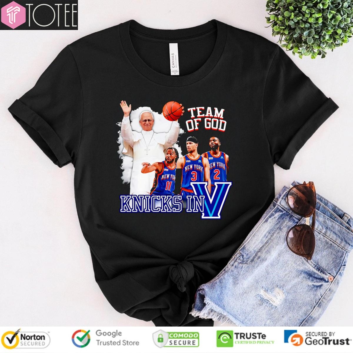 New York Knicks In Five Villanova Wildcats Team Of God Pope Leo Xiv T-shirt