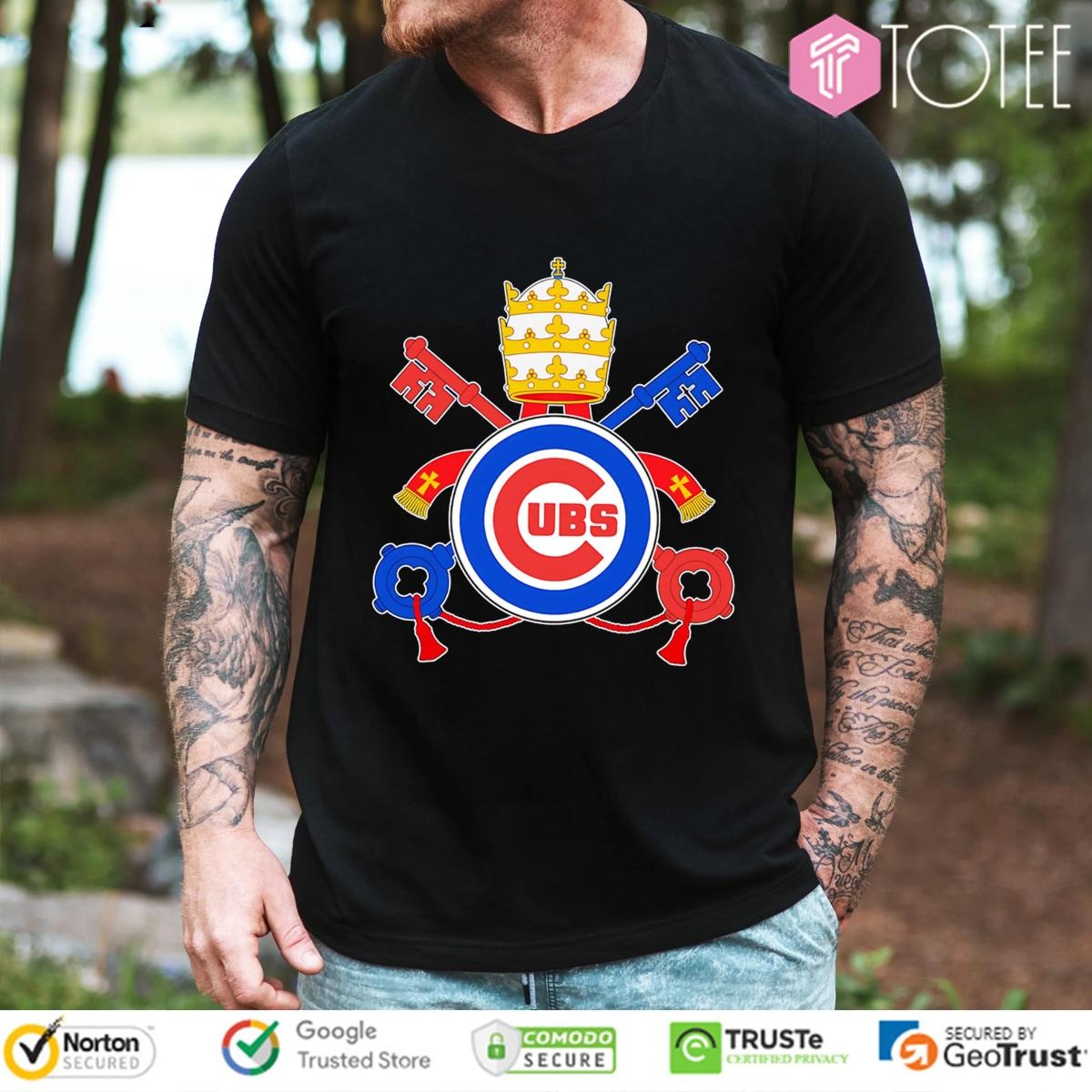 Pope Leo Xiv Parody Chicago Cubs Logo T-shirt