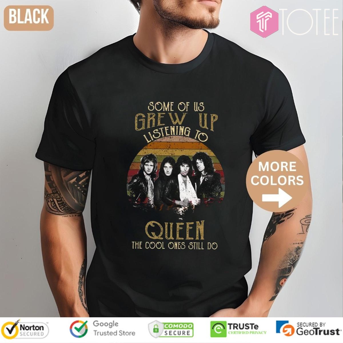 Some Of Us Grew Up Listening To Queen Band Vintage Sunset T-shirt