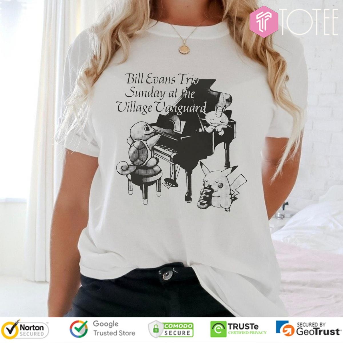 Pikachu Squirtle Meowth Bill Evans Trio Sunday At The Village Vanguard T-shirt