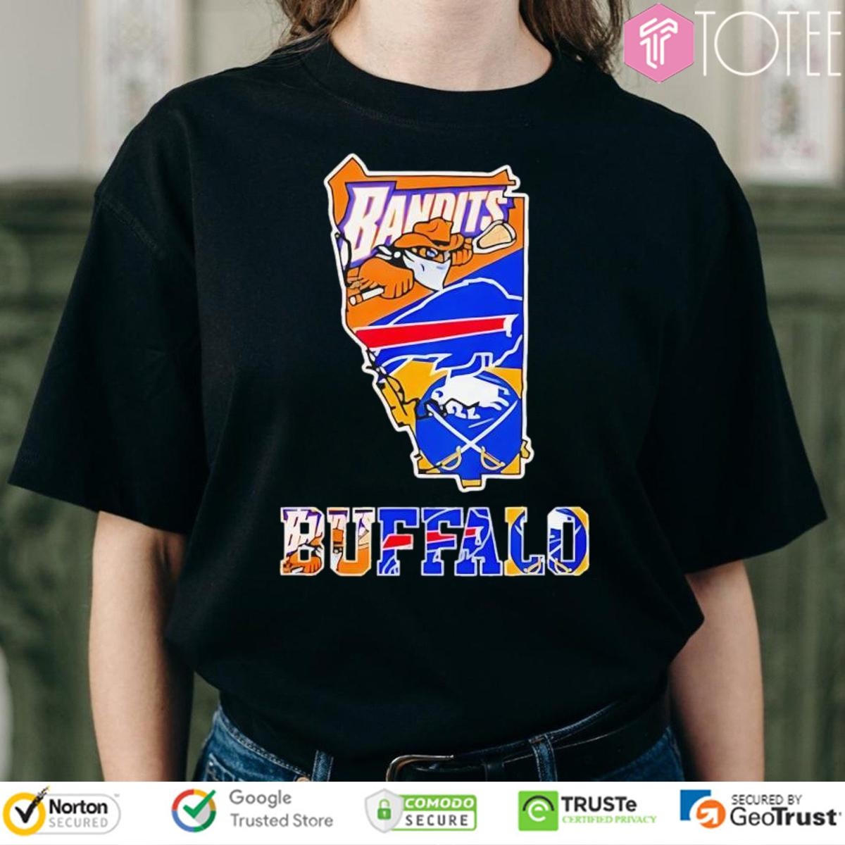 Buffalo Sports City Map Buffalo Bandits Sabres Bisons T-shirt
