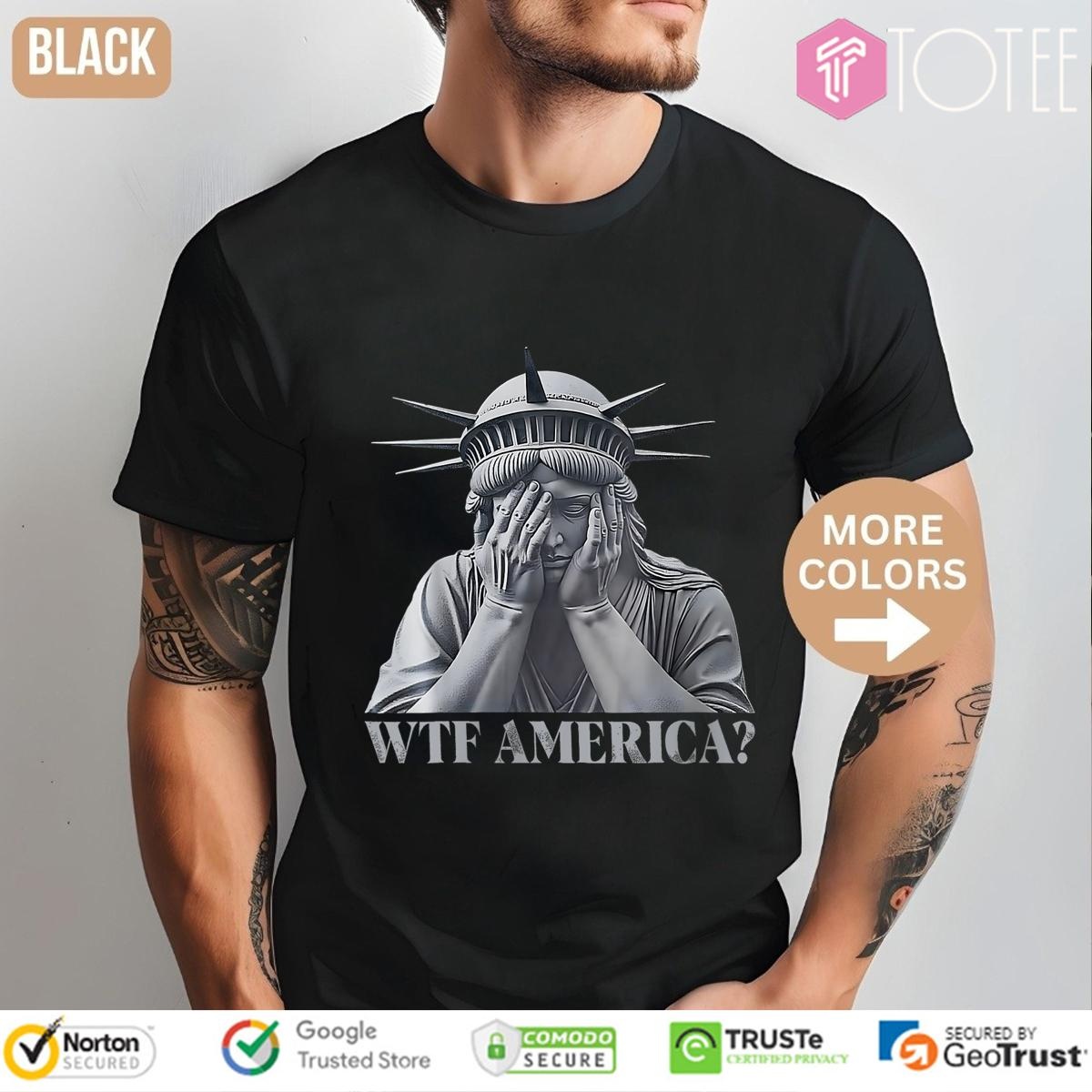 Statue Of Liberty WTF America Disappointed USA Politics T-shirt