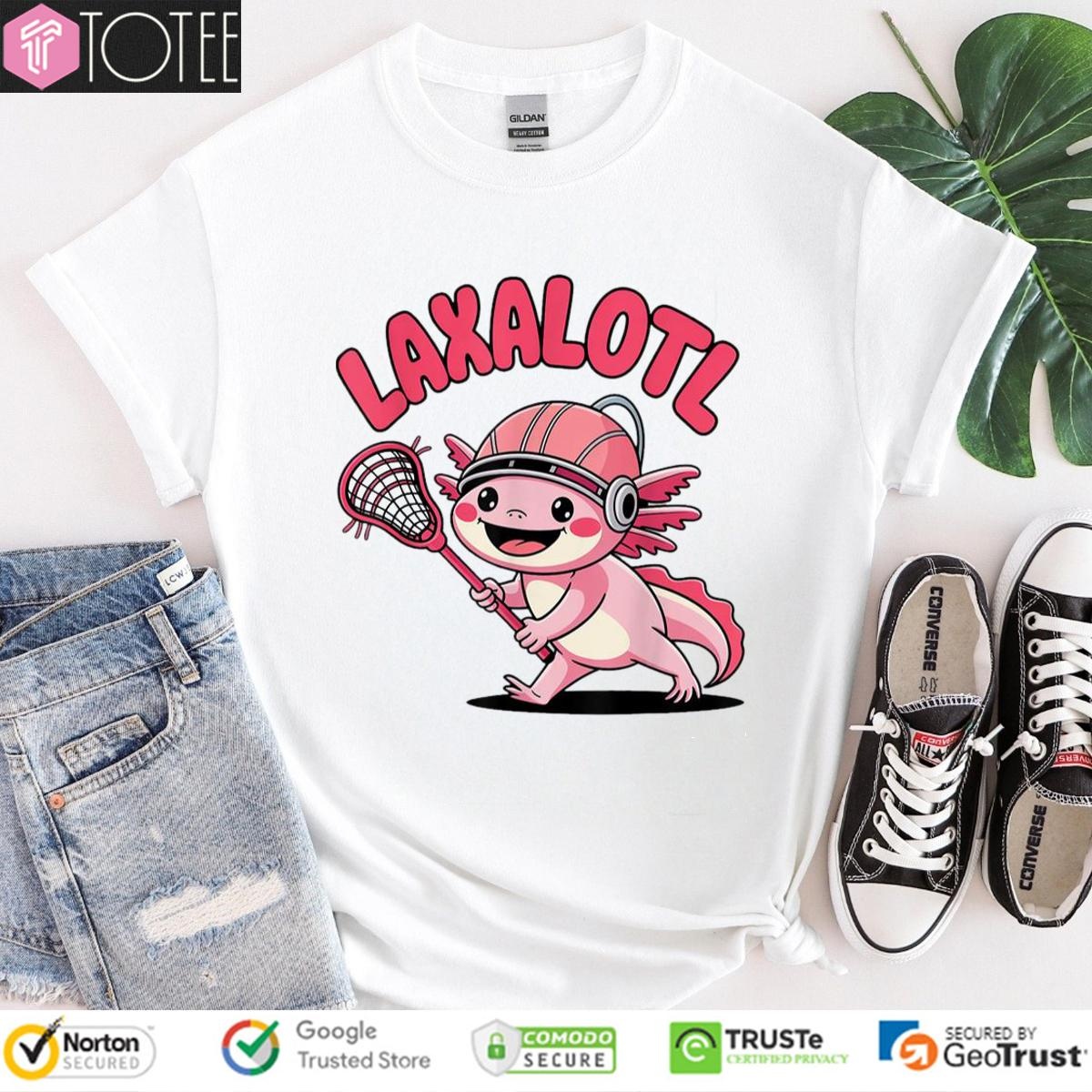 Laxalotl Lacrosse Parody Axolotl T-shirt