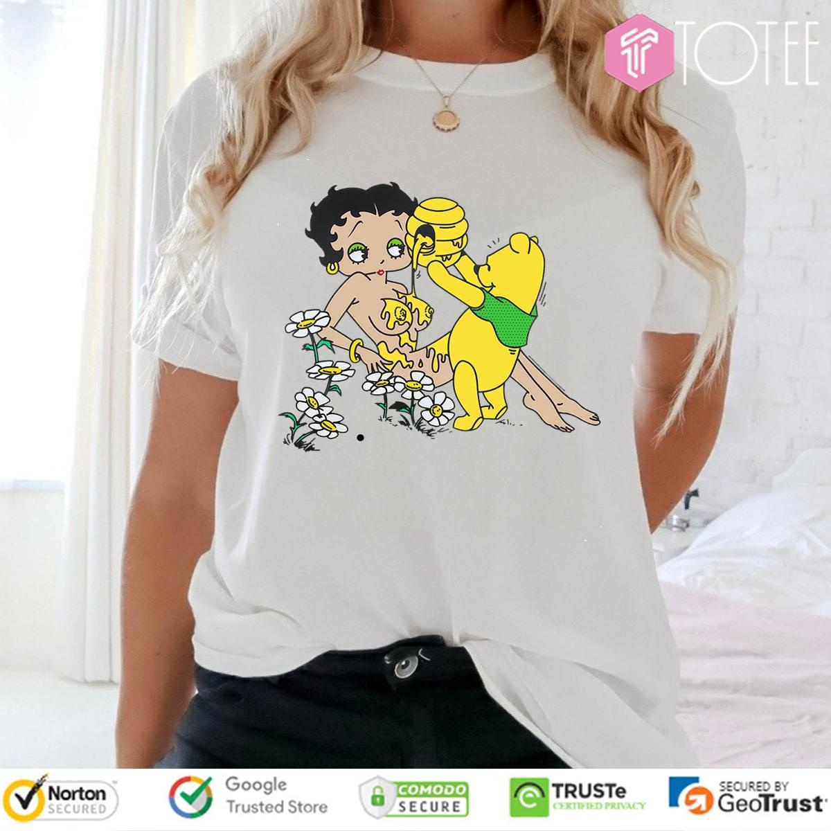 Pooh Bear Pouring Honey Boob Betty White Winnie-The-Pooh T-shirt