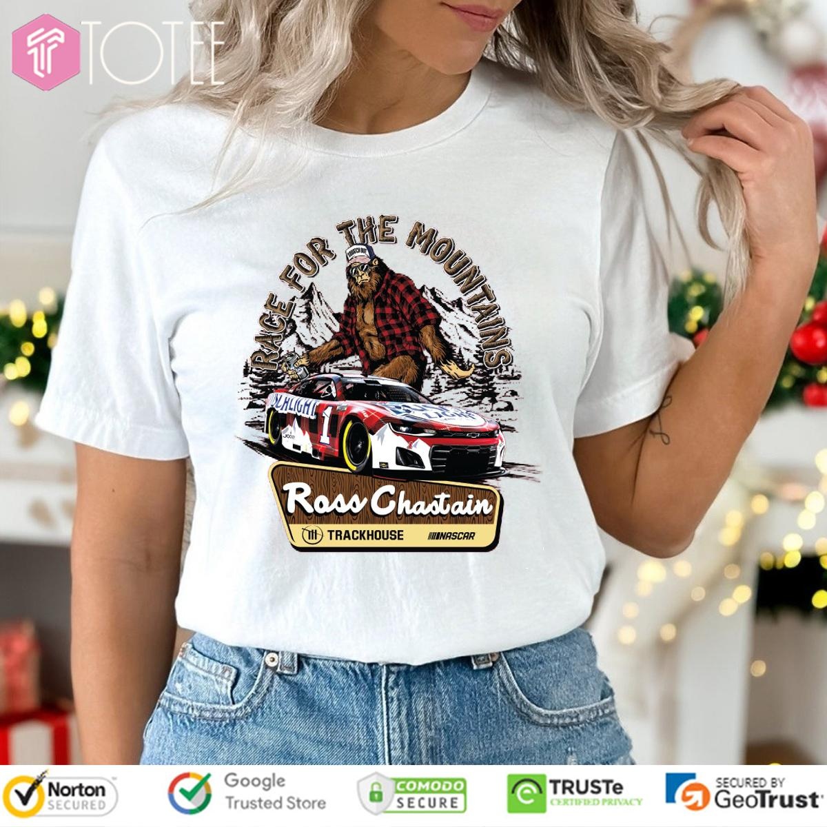 Ross Chastain Busch Light Trackhouse Race For The Mountains Bigfoot T-shirt