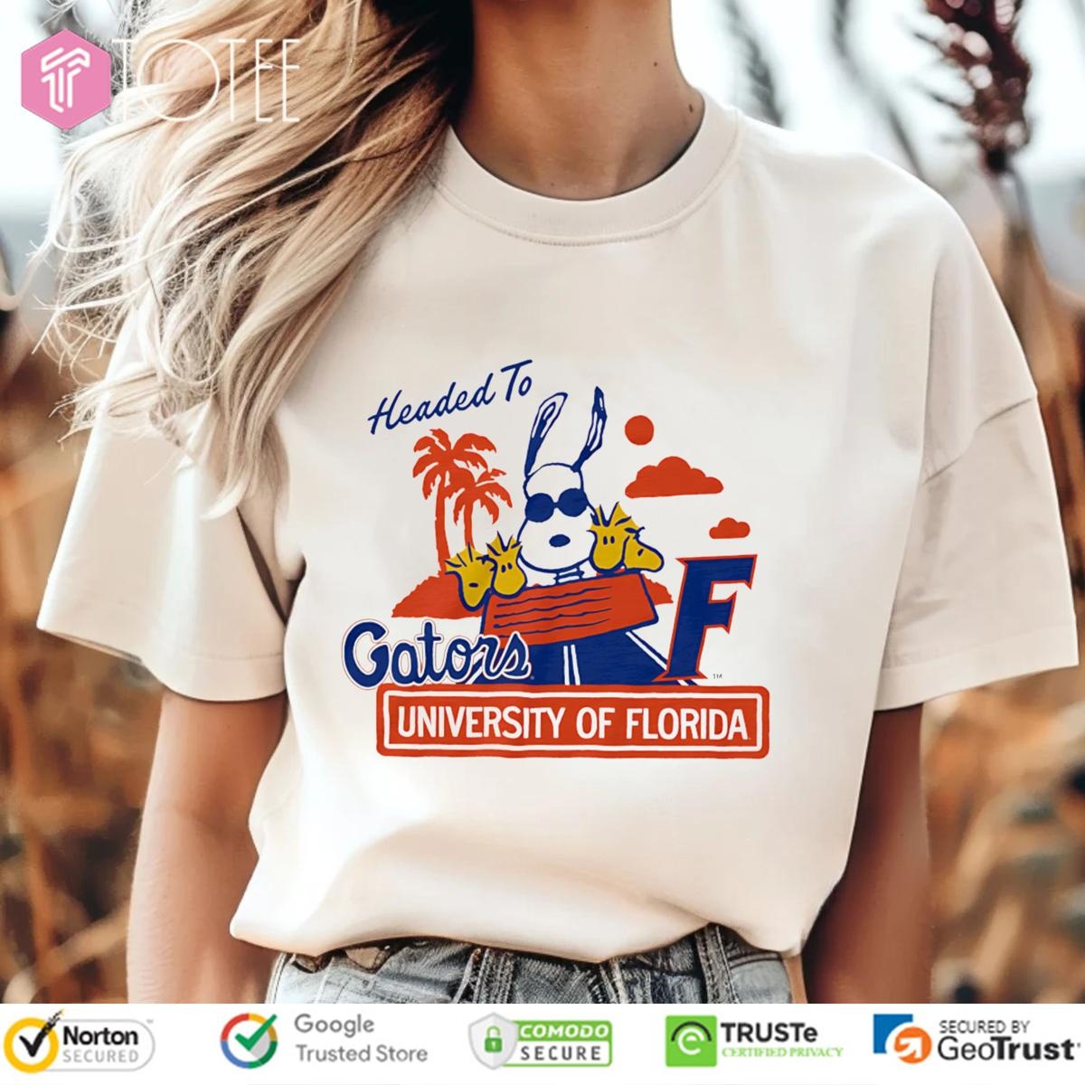 Peanuts Snoopy Woodstock Headed To University Of Florida Gators T-shirt