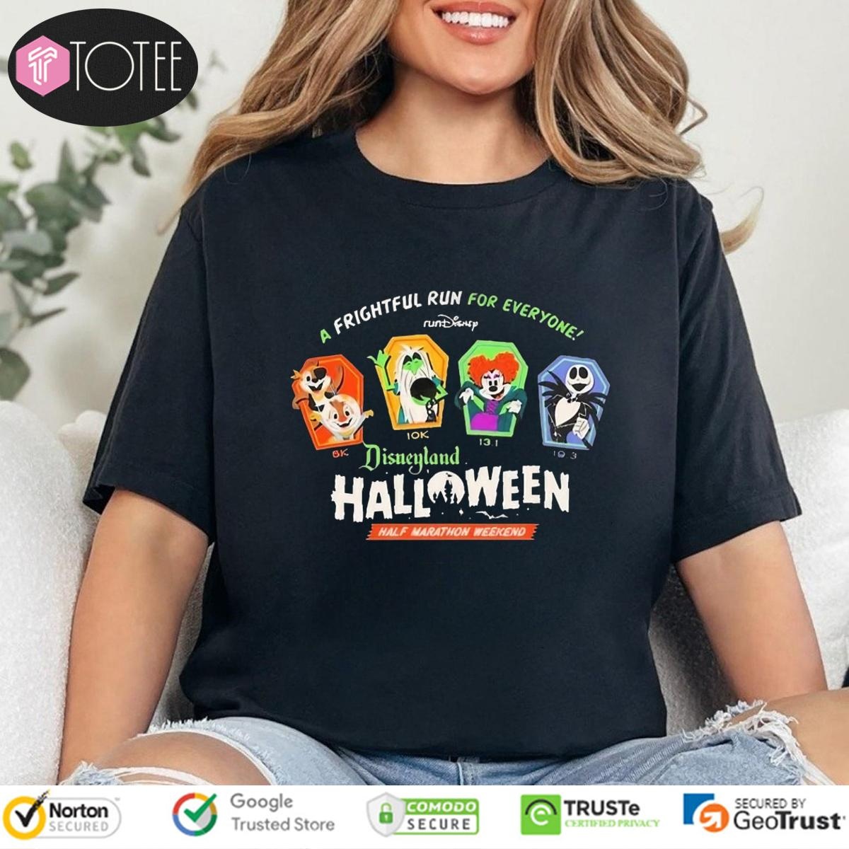 Rundisney A Frightful Run For Everyone Disneyland Halloween Half Marathon Weekend T-shirt 4