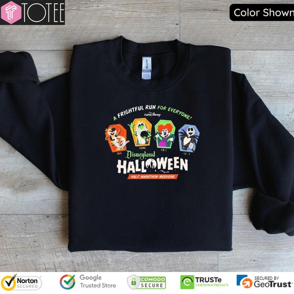 Rundisney A Frightful Run For Everyone Disneyland Halloween Half Marathon Weekend T-shirt 3