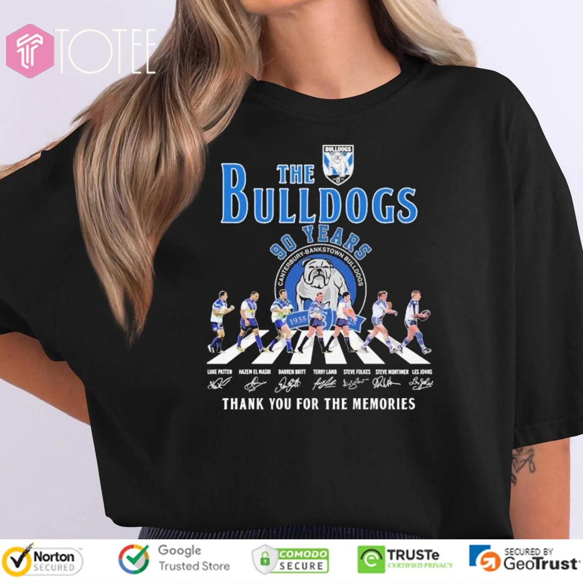 90 Years Canterbury-Bankstown Bulldogs Abbey Road Signatures T-shirt