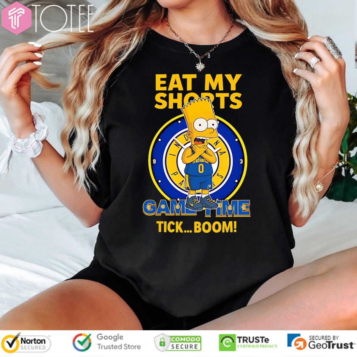 Bart Simpson Indiana Pacers Eat My Shorts Came Time Tick Boom T-shirt
