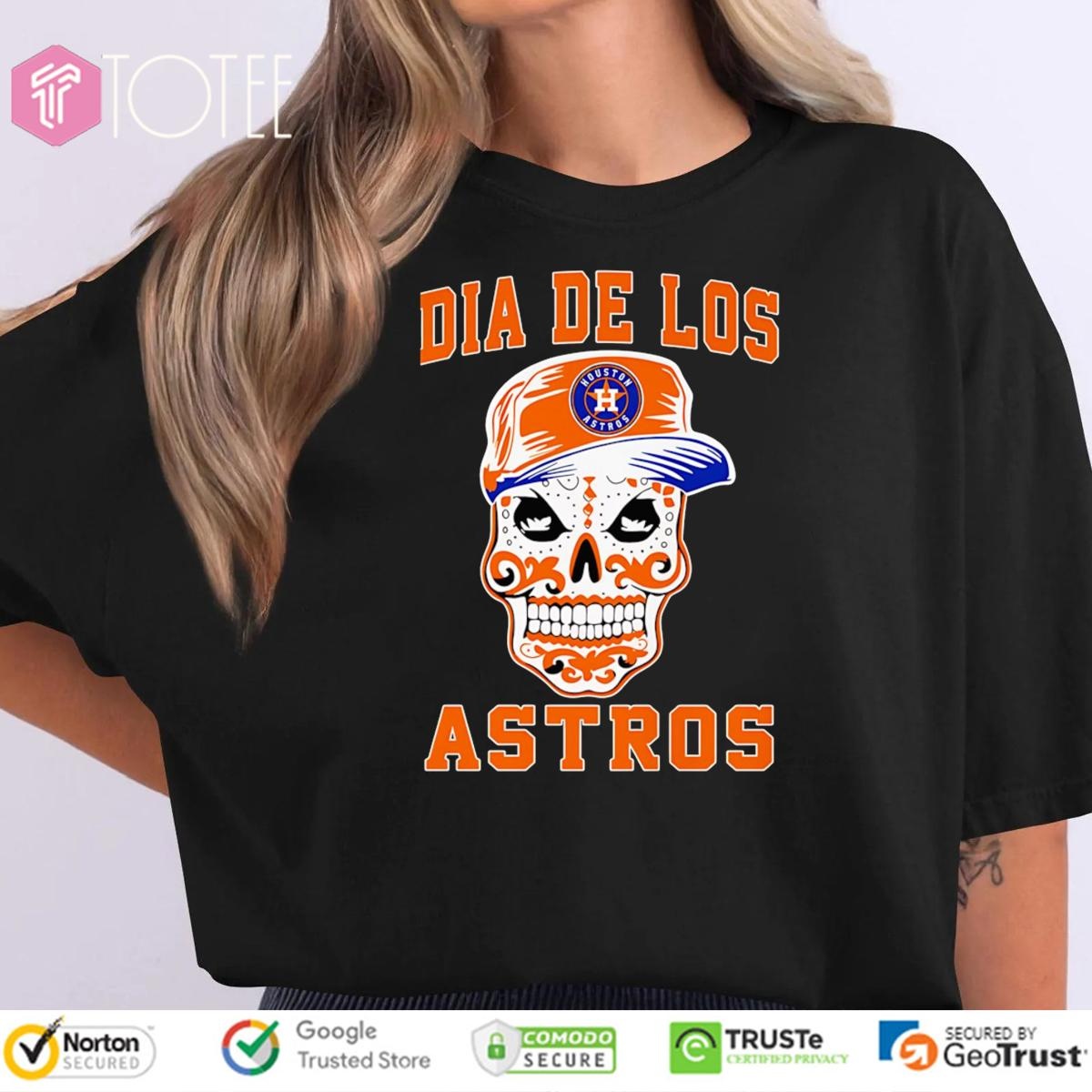 Sugar Skull Dia De Los Houston Astros Baseball T-shirt