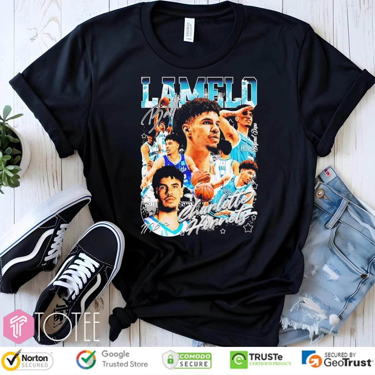 Lamelo Ball Charlotte Hornets Signature Bootleg Vintage Style T-shirt