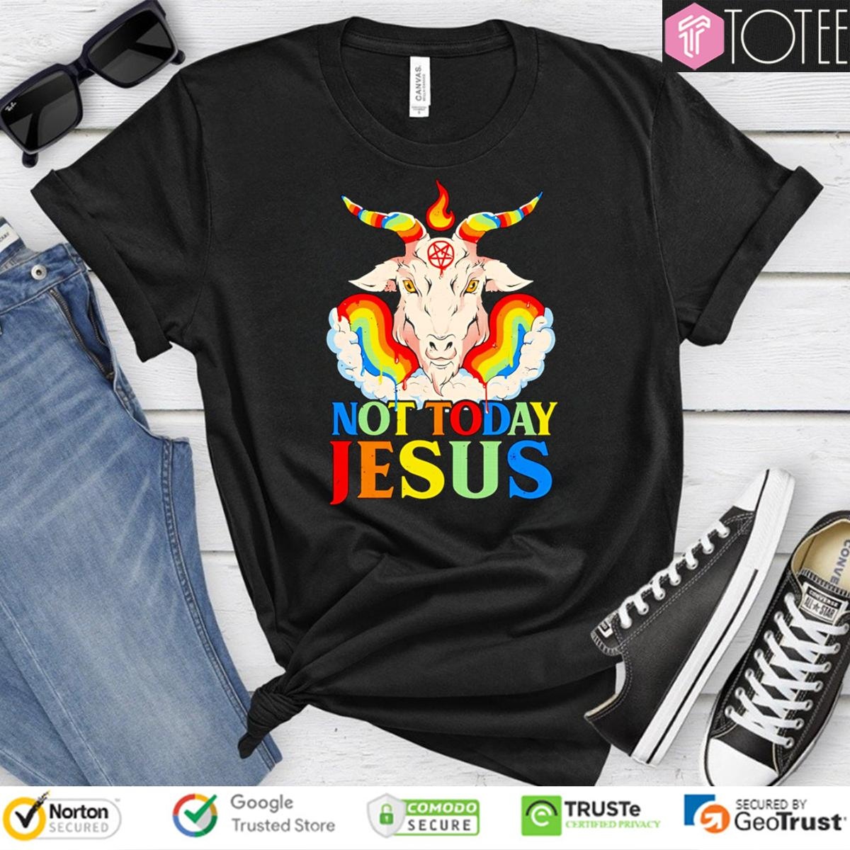Santa Goat Not Today Jesus Lgbt Pride Rainbow T-shirt