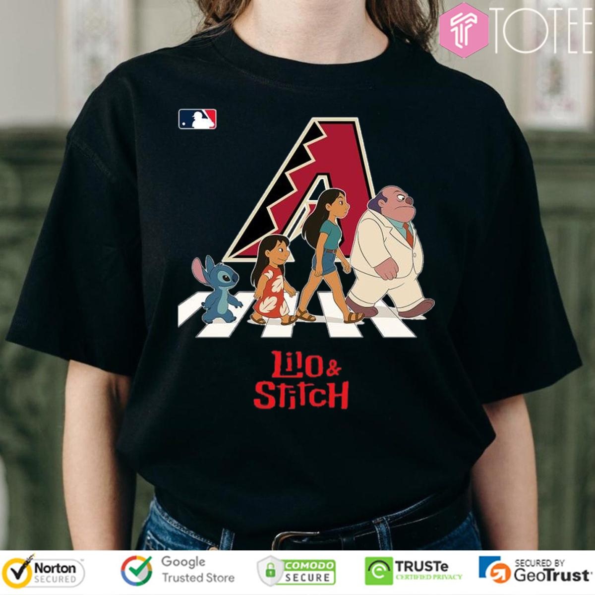 Lilo And Stitch Abbey Road Arizona Diamondbacks Baseball T-shirt