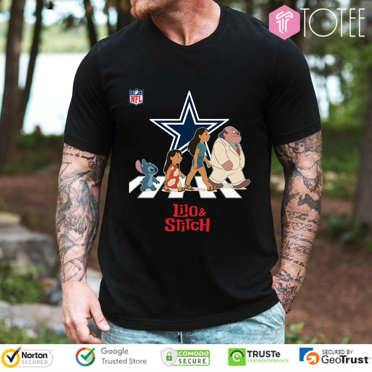 Lilo And Stitch Abbey Road Dallas Cowboys T-shirt