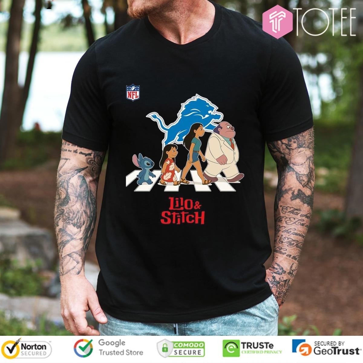 Lilo And Stitch Abbey Road Detroit Lions T-shirt