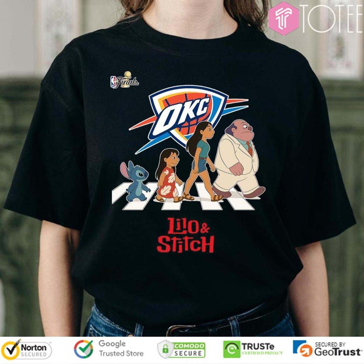 Lilo And Stitch Abbey Road Oklahoma City Thunder Nba Finals T-shirt