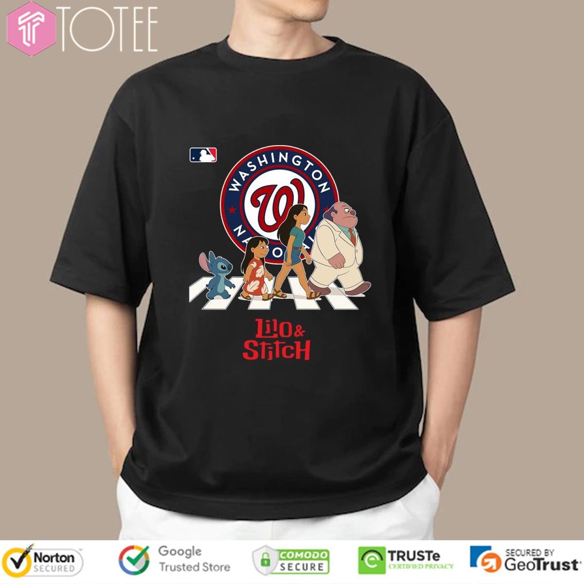 Lilo And Stitch Abbey Road Washington Nationals Baseball T-shirt 4