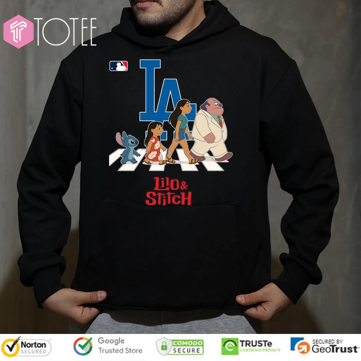 Los Angeles Dodgers Lilo And Stitch Abbey Road T-shirt 2