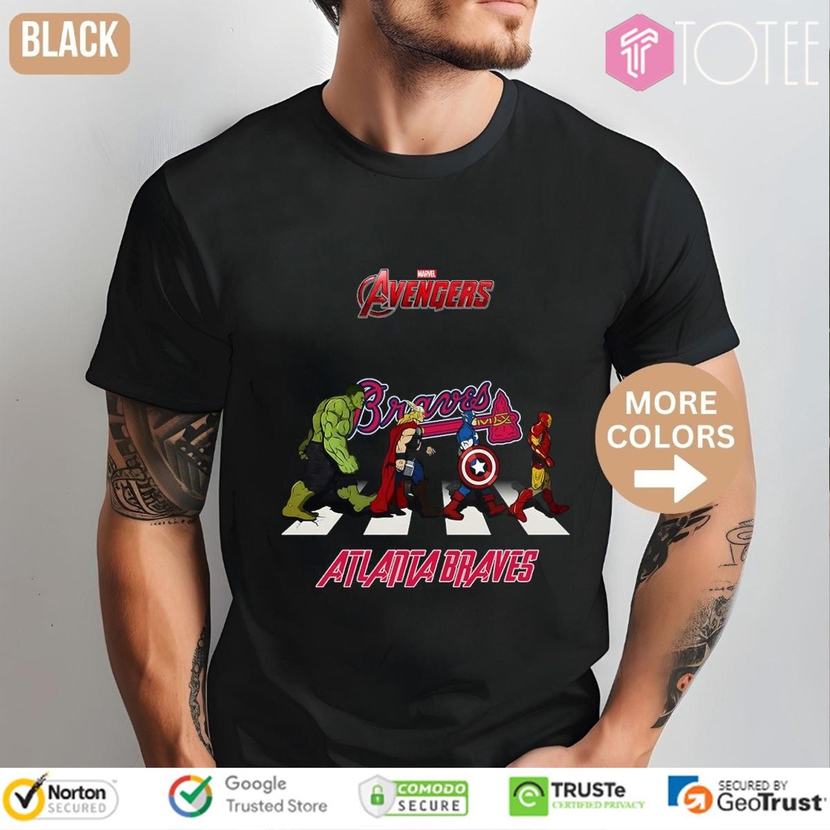 Atlanta Braves Marvel Avengers Abbey Road T-shirt 4