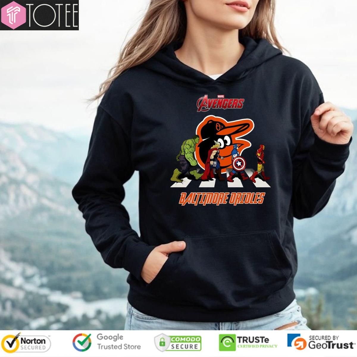 Baltimore Orioles Marvel Avengers Abbey Road T-shirt 2