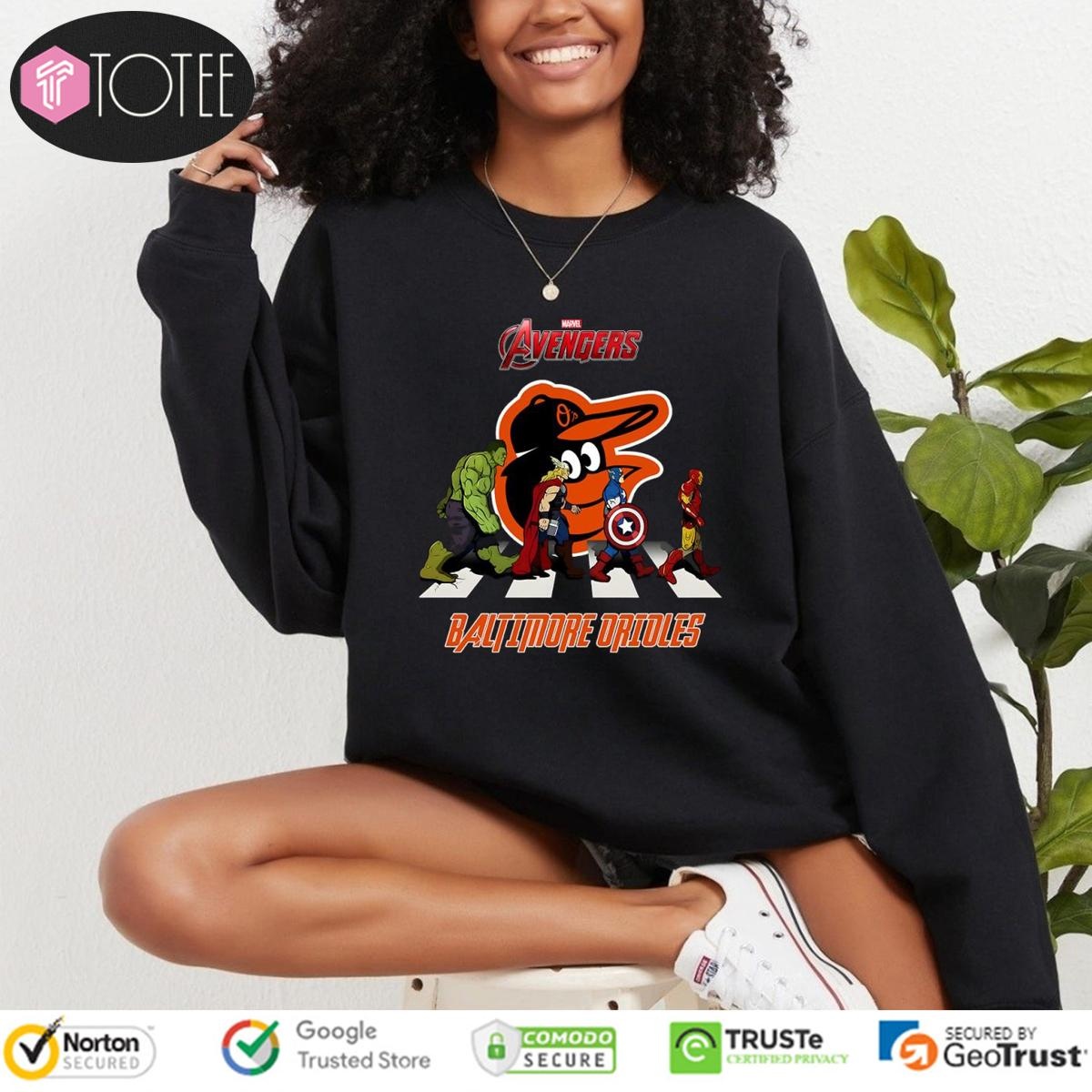 Baltimore Orioles Marvel Avengers Abbey Road T-shirt 3