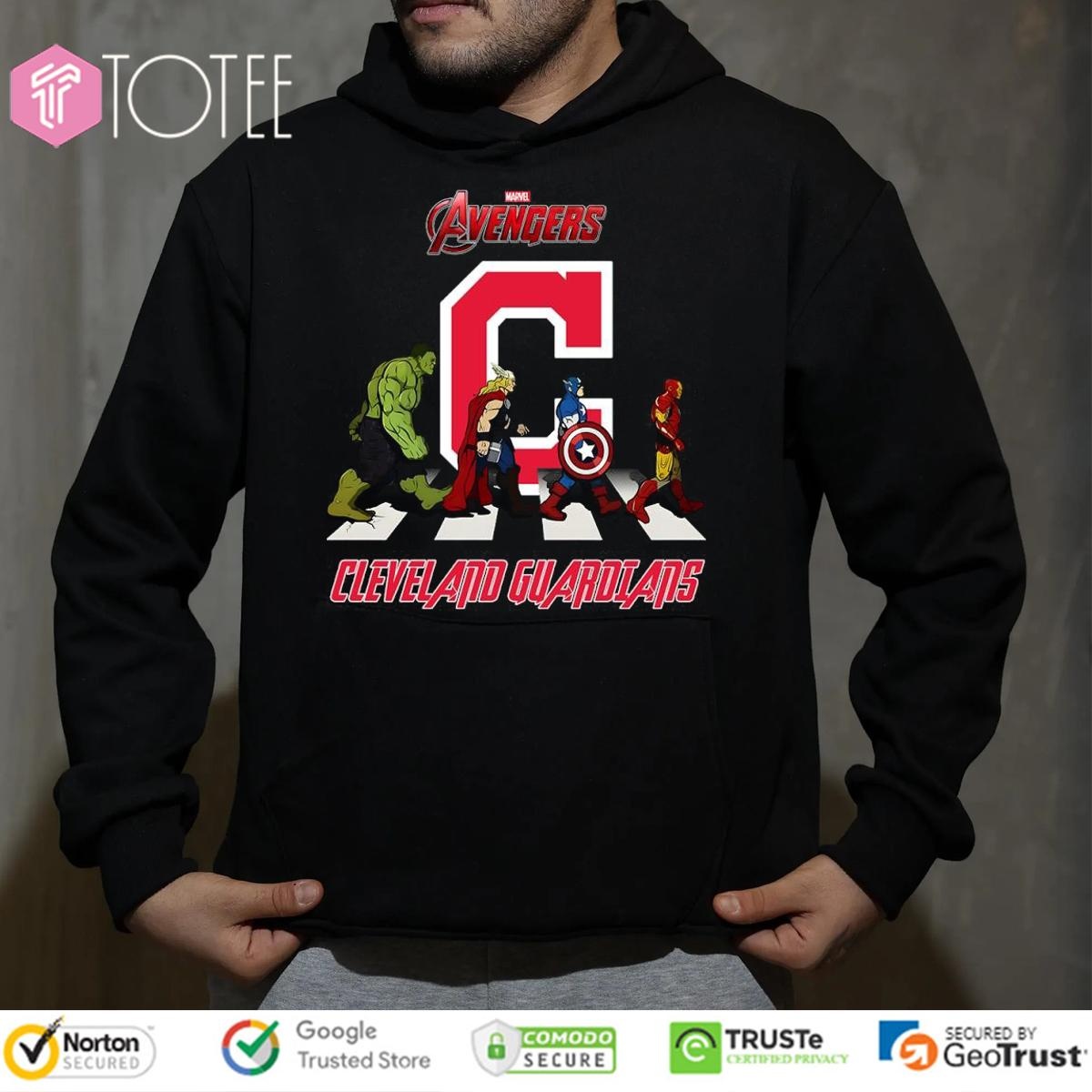 Cleveland Indians Marvel Avengers Abbey Road Cleveland Guardians T-shirt 2