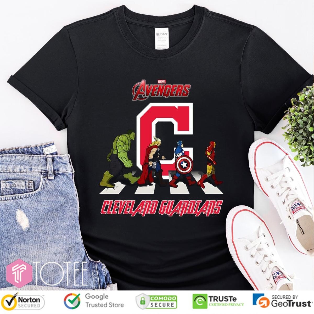 Cleveland Indians Marvel Avengers Abbey Road Cleveland Guardians T-shirt