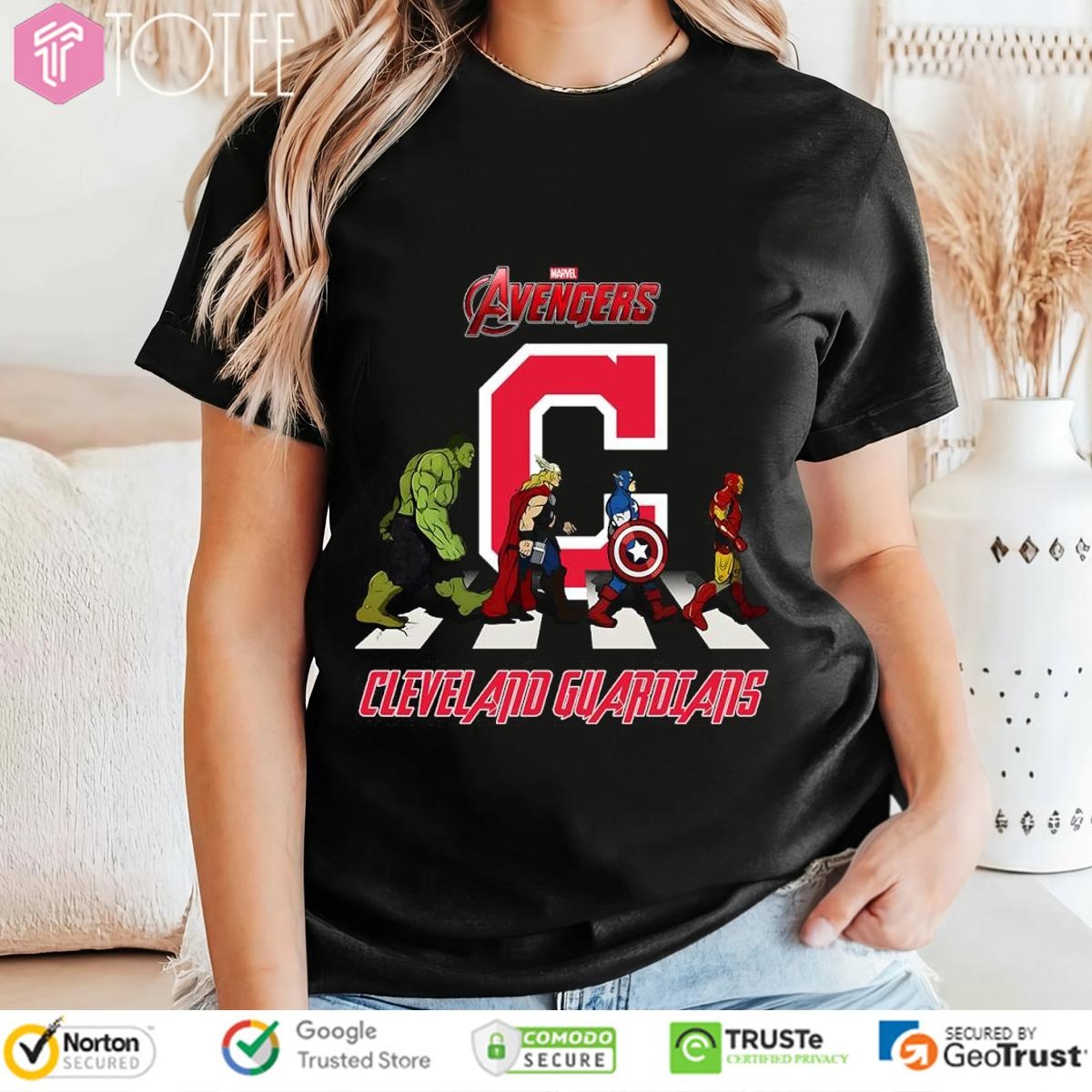 Cleveland Indians Marvel Avengers Abbey Road Cleveland Guardians T-shirt 4
