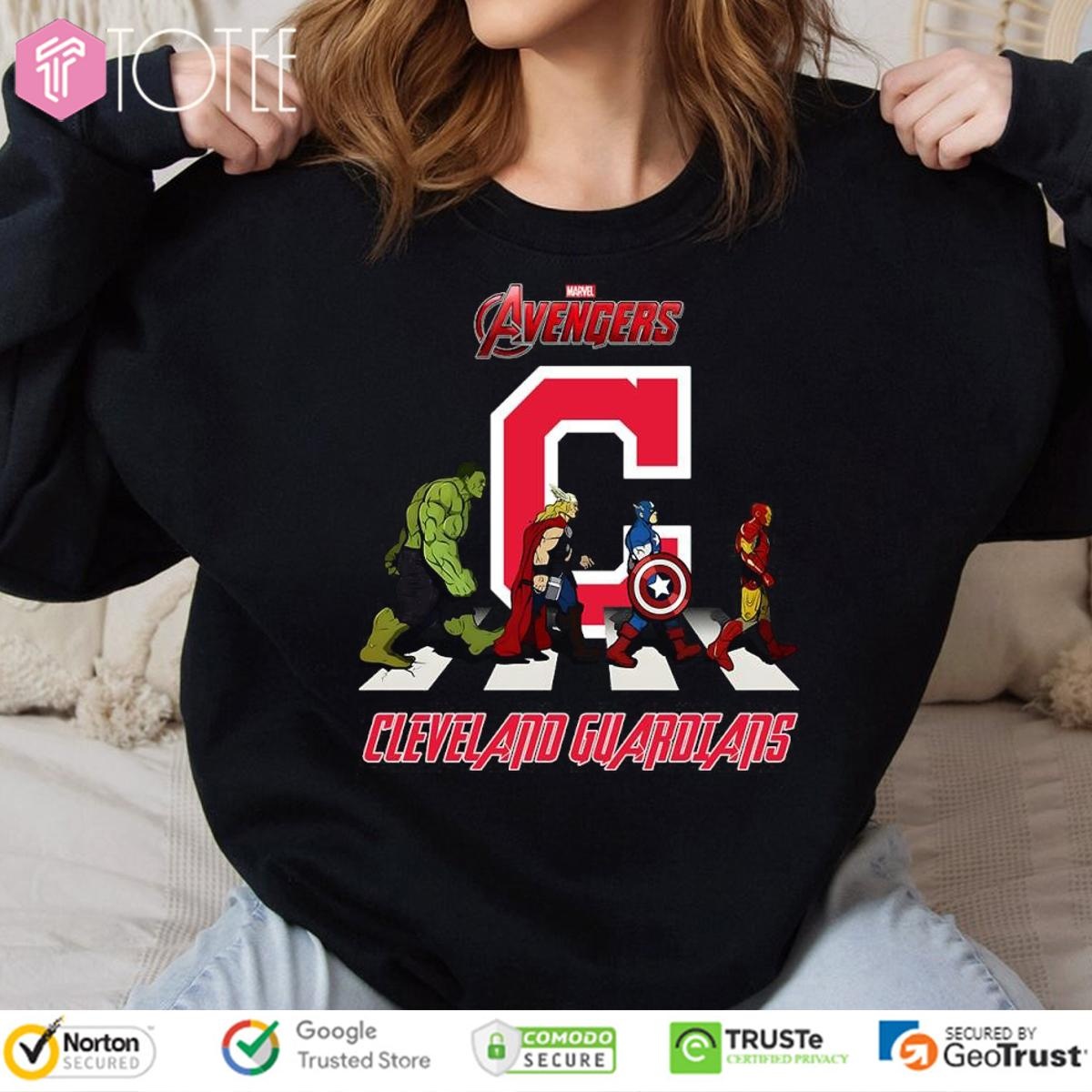 Cleveland Indians Marvel Avengers Abbey Road Cleveland Guardians T-shirt 3