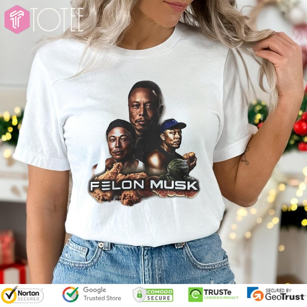 Elon Musk Felon Musk Fried Chicken T-shirt 1