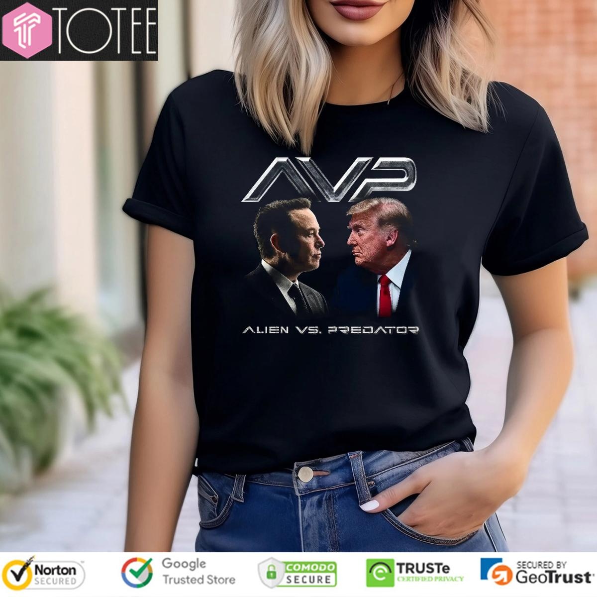 Elon Musk Trump Parody Alien Vs. Predator T-shirt 4