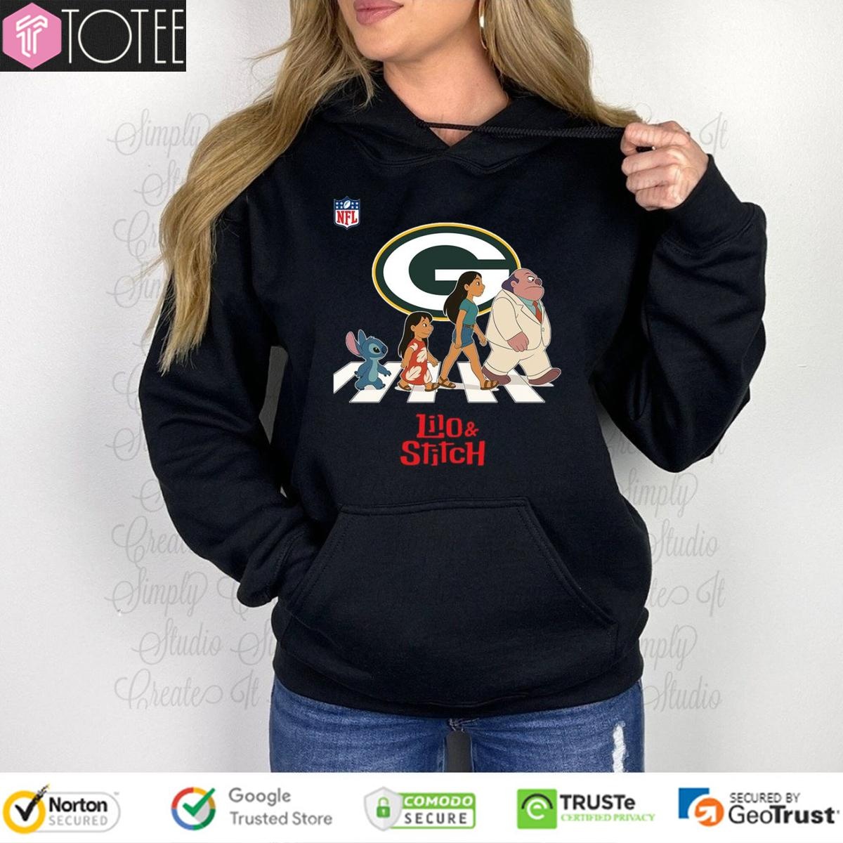 Green Bay Packers Lilo And Stitch Abbey Road T-shirt 2