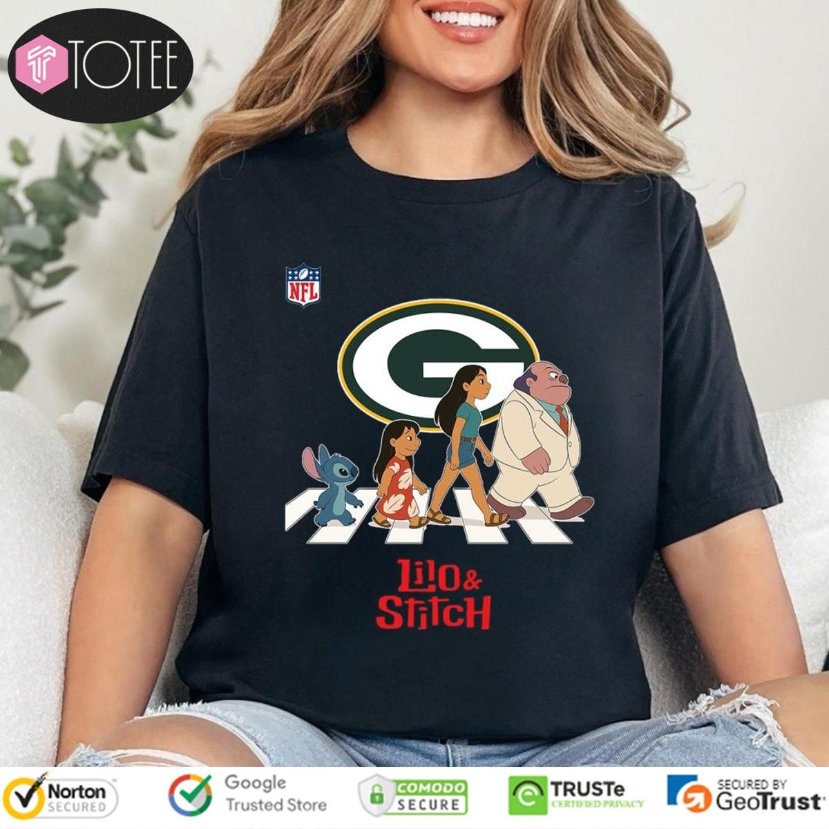 Green Bay Packers Lilo And Stitch Abbey Road T-shirt 4