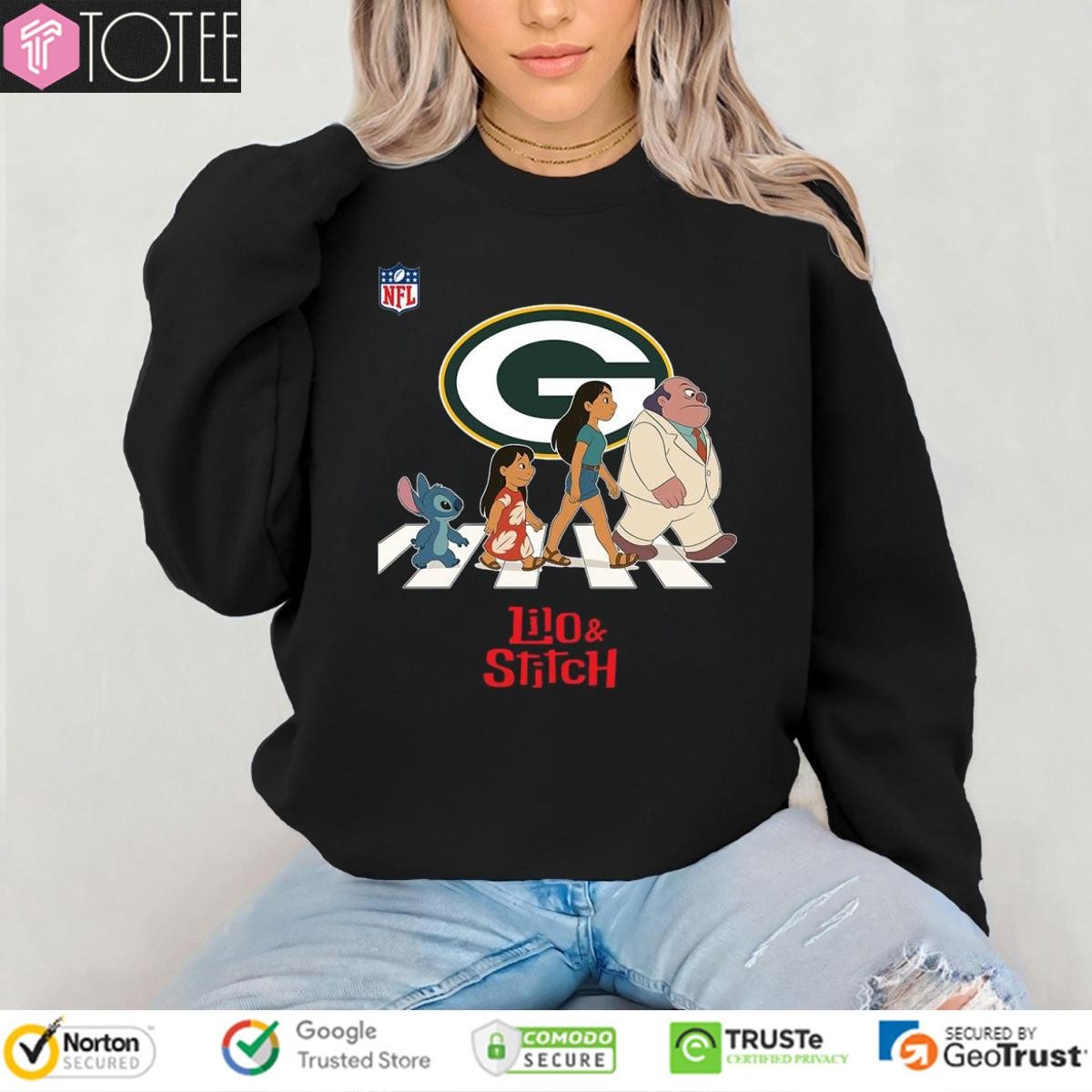 Green Bay Packers Lilo And Stitch Abbey Road T-shirt 3