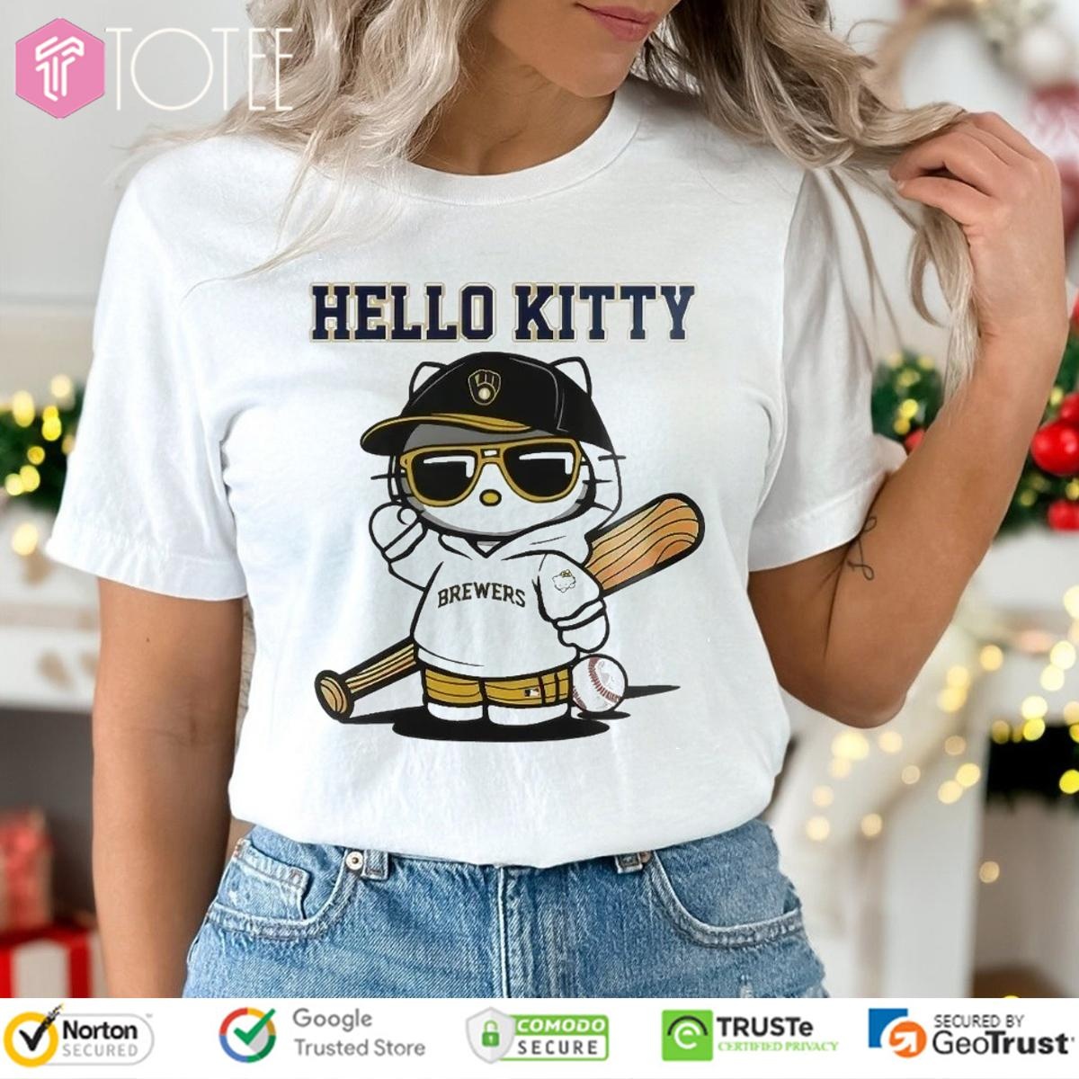 Hello Kitty Milwaukee Brewers Baseball T-shirt