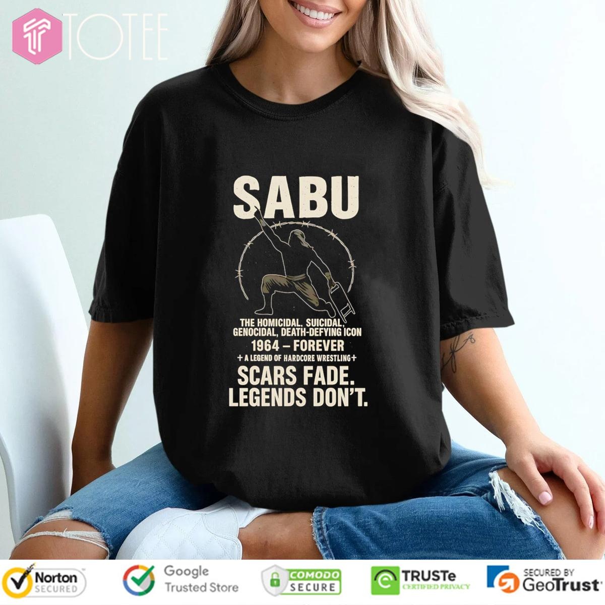 Legend Wrestling Sabu 1964-Forever Scars Fade Legends Dont T-shirt 4
