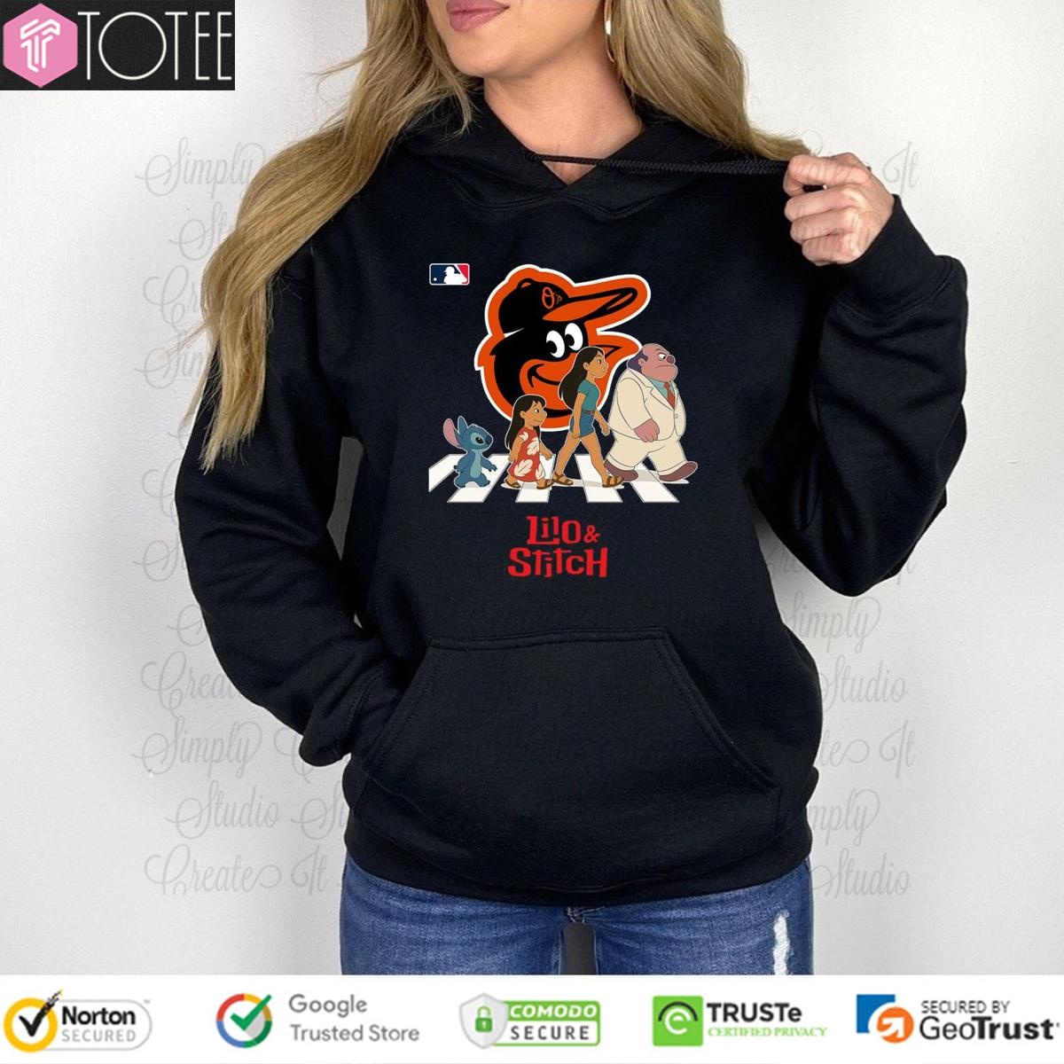 Lilo And Stitch Abbey Road Baltimore Orioles Baseball T-shirt 2