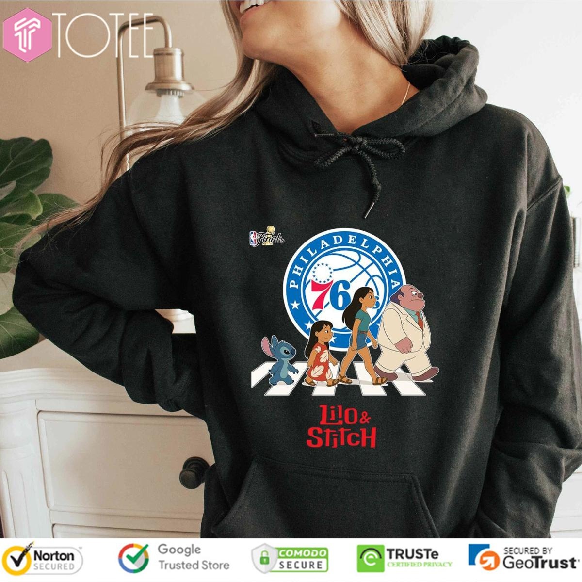 Lilo And Stitch Abbey Road Philadelphia 76Ers Nba Finals T-shirt 2