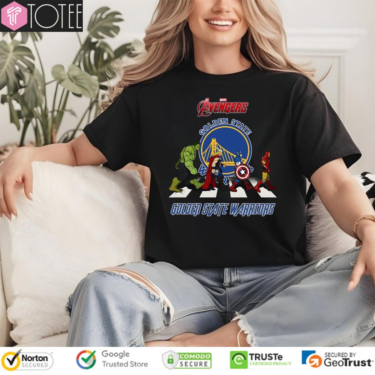 Marvel Avengers Abbey Road Golden State Warriors Nba T-shirt 4