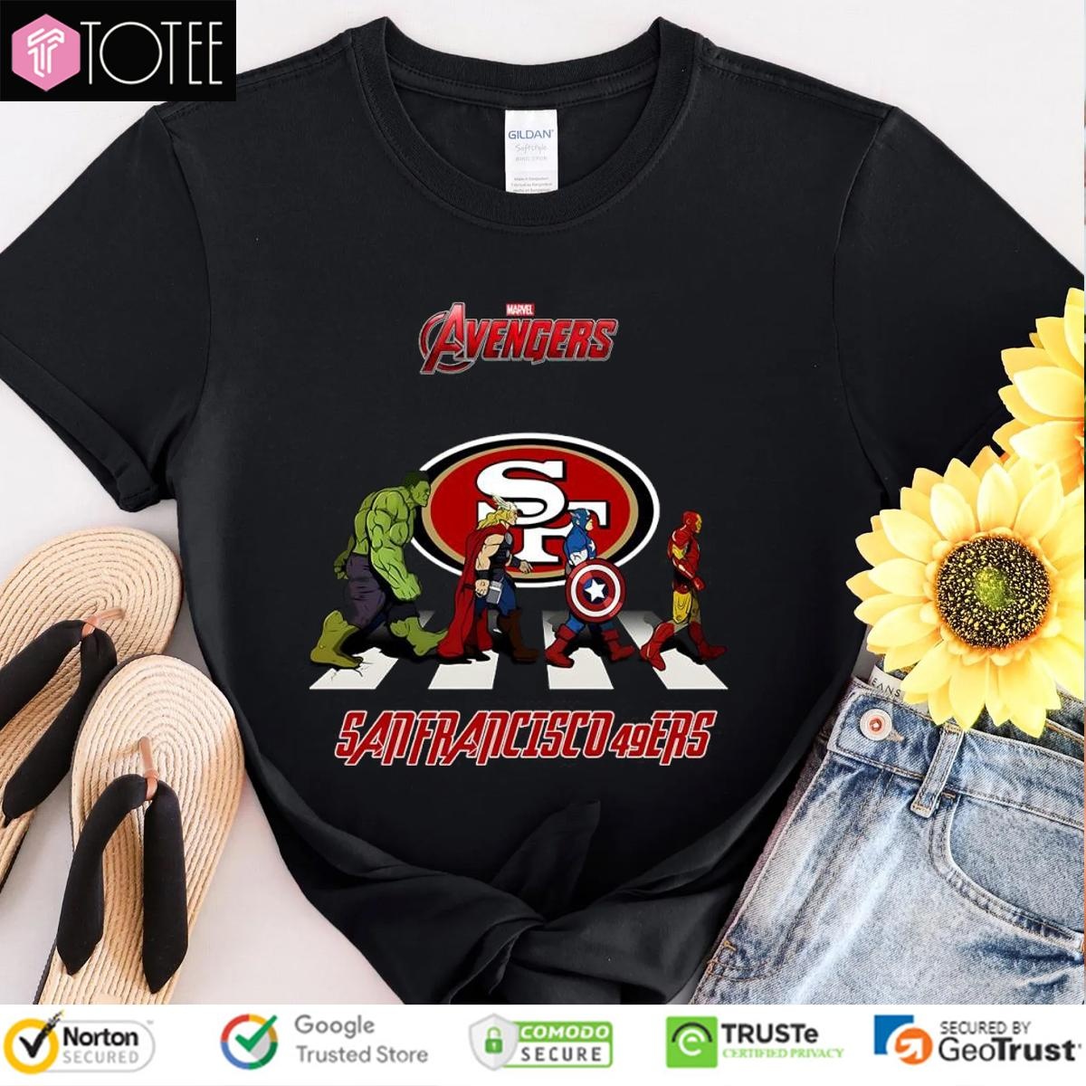 Marvel Avengers Abbey Road San Francisco 49Ers T-shirt