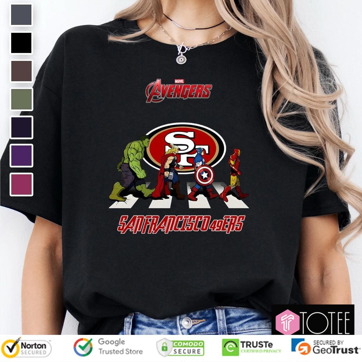Marvel Avengers Abbey Road San Francisco 49Ers T-shirt 4