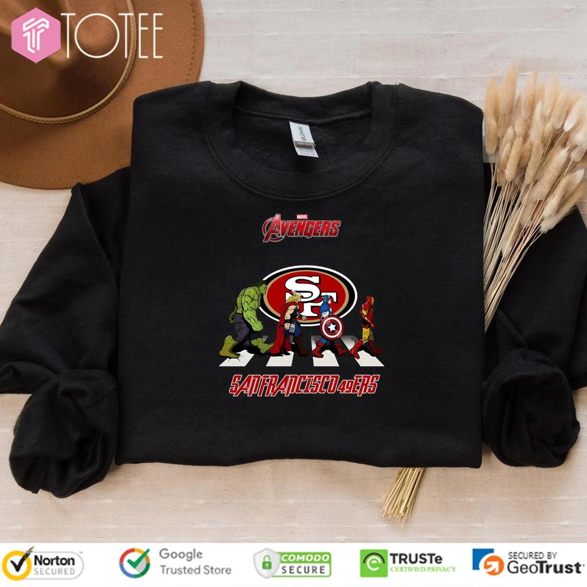 Marvel Avengers Abbey Road San Francisco 49Ers T-shirt 3