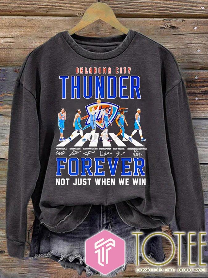 Oklahoma City Thunder Nba Abbey Road Forever Not Just When We Win Signed T-shirt 3