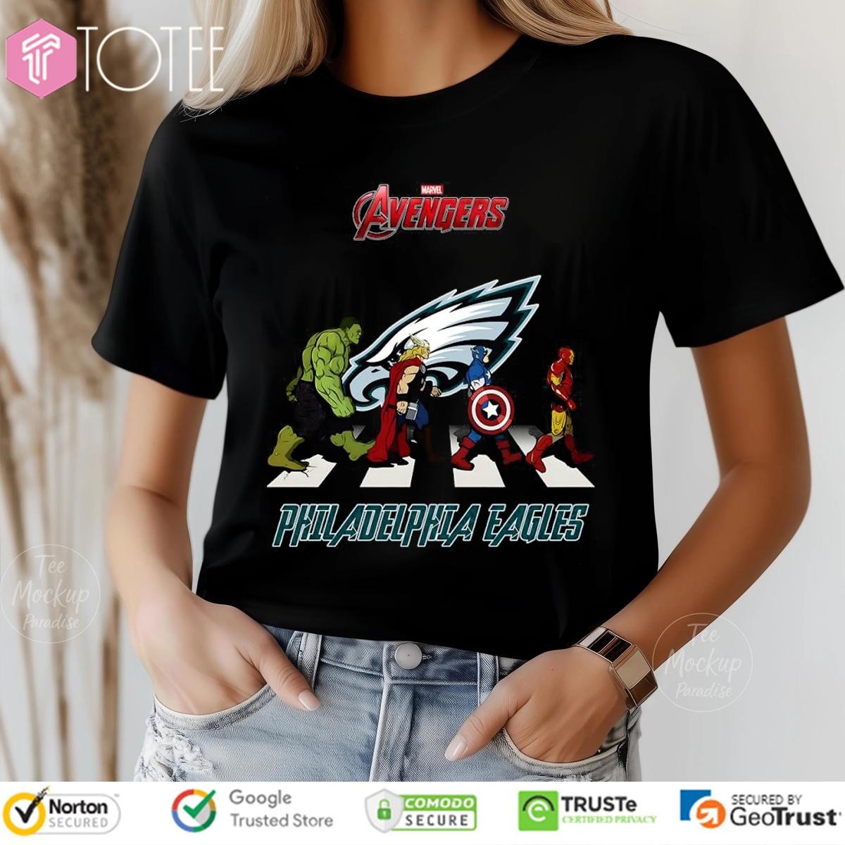 Philadelphia Eagles Marvel Avengers Abbey Road T-shirt 4