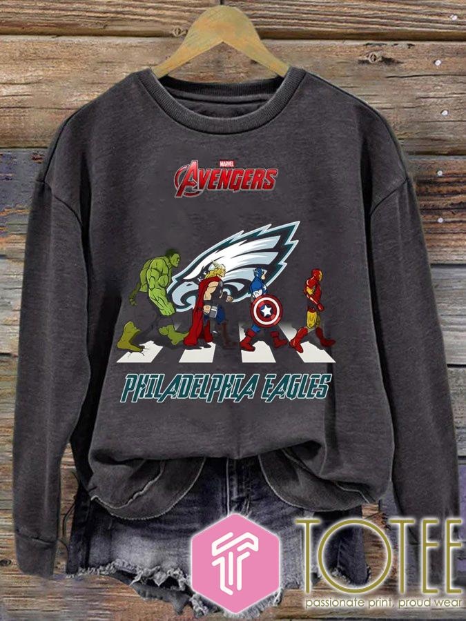 Philadelphia Eagles Marvel Avengers Abbey Road T-shirt 3