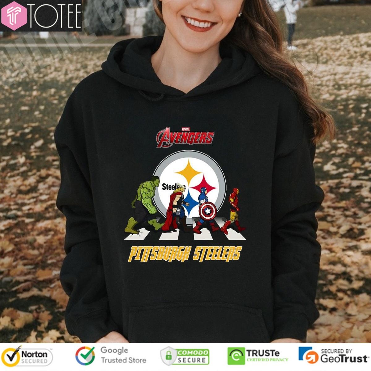 Pittsburgh Steelers Marvel Avengers Abbey Road T-shirt 2