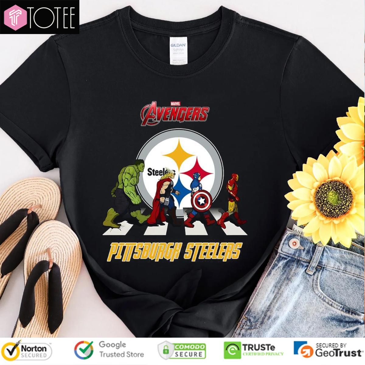Pittsburgh Steelers Marvel Avengers Abbey Road T-shirt