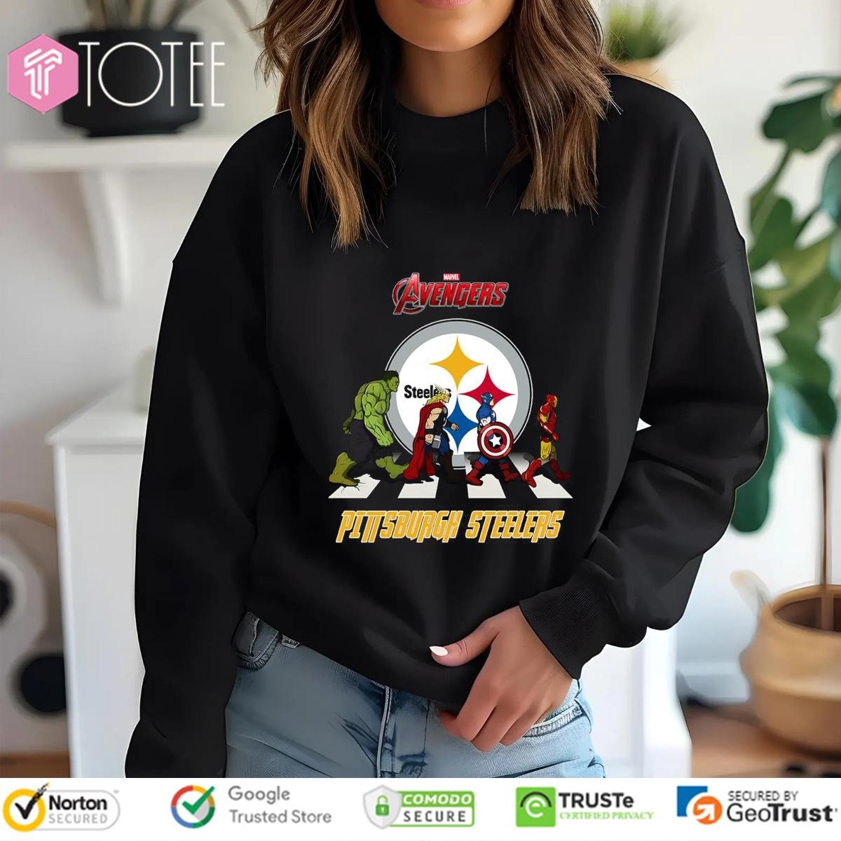 Pittsburgh Steelers Marvel Avengers Abbey Road T-shirt 3